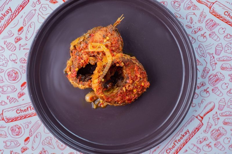 Cut peppered fish