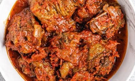 Tray of Buka stew (Turkey and Beef )