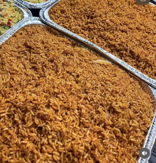 Tray of Jollof rice