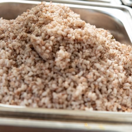 Tray of Ofada Rice