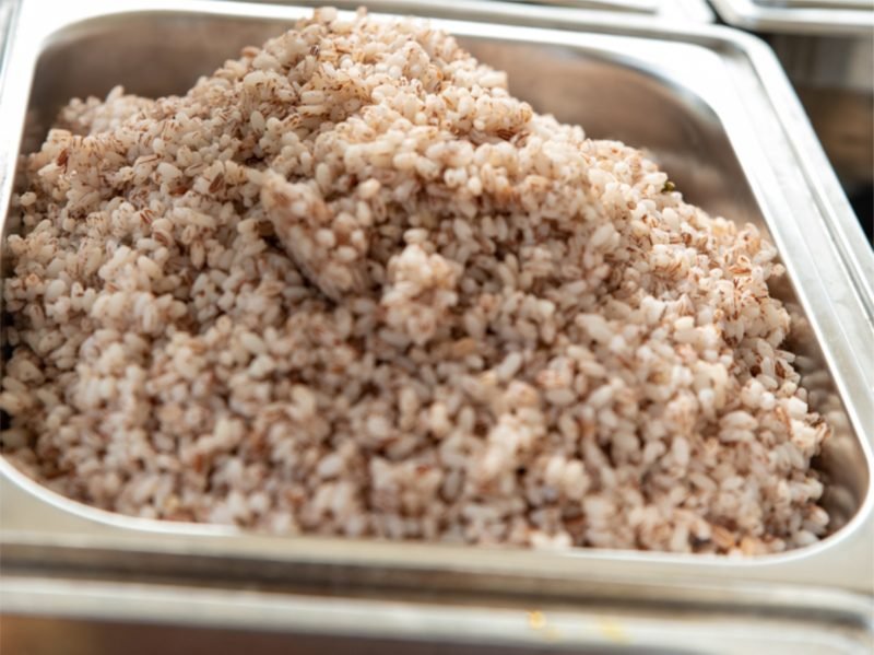 Tray of Ofada Rice