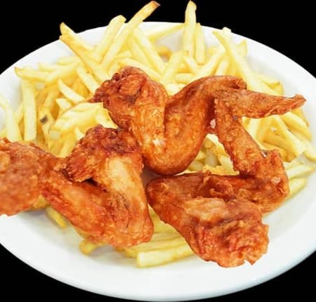 Fries and 2pcs Wings