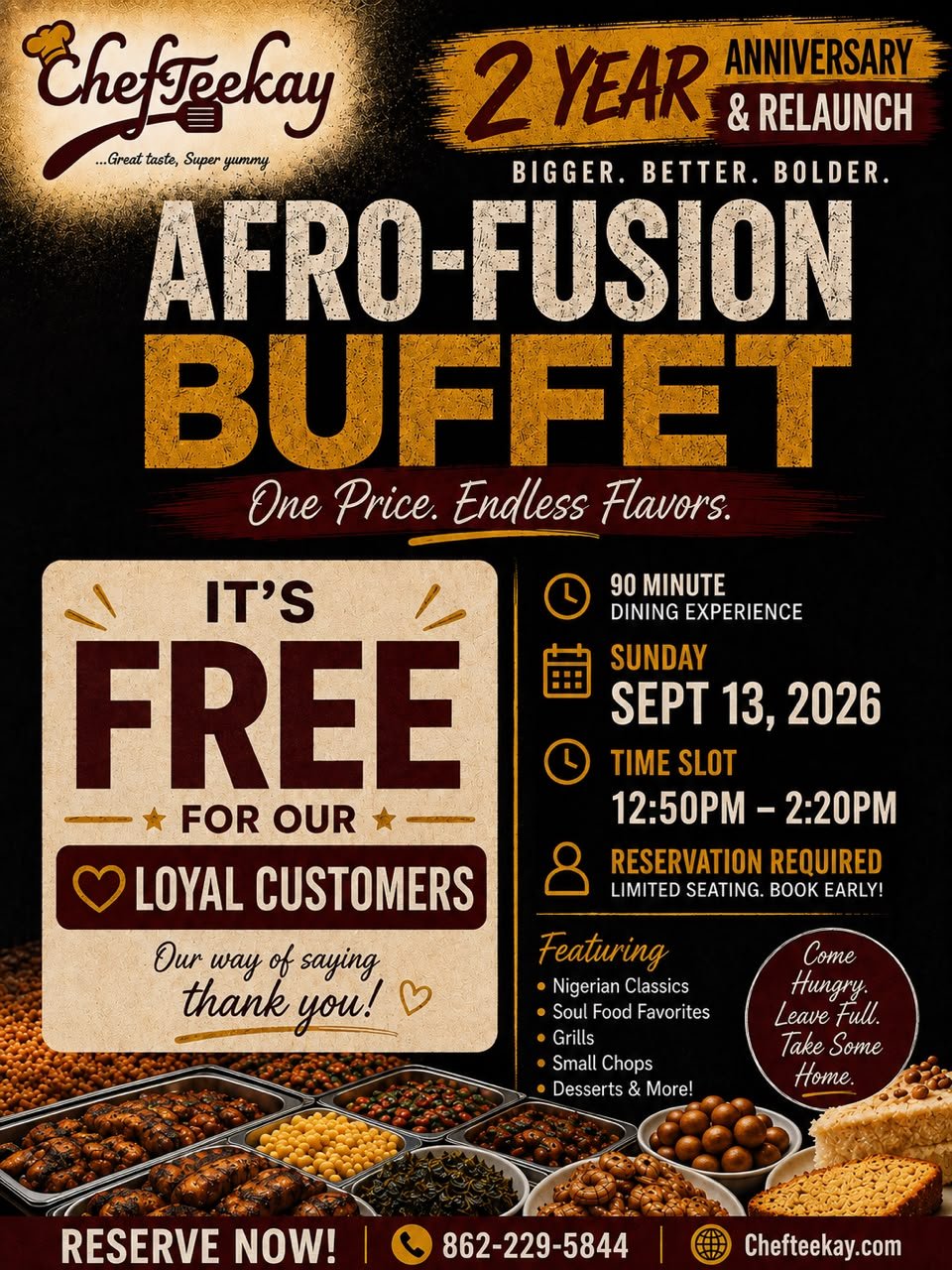 Chef Teekay Afro-Fusion Buffet - Loyalty Edition